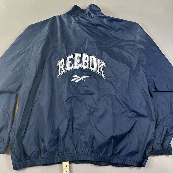 Vintage 90s Reebok Full Zip Windbreaker Jacket Size 2XL XXL Men’s Blue/White - Picture 4 of 6